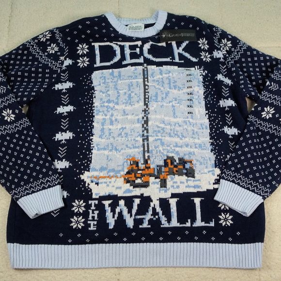 NWT HBO Game of Thrones "Deck the Wall" Sweater - Picture 1 of 7